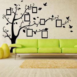 Autocolant de perete cu ramă foto din lemn