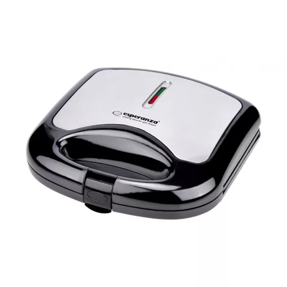 Esperanza sandwich maker 1000W Asiago - Grătar electric, suprafață antiaderentă, 2 felii, negru - EKT011