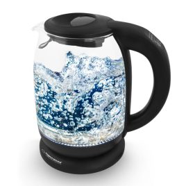   Fierbător Electric Elegant din Sticlă cu LED și Control al Temperaturii - Negru - 1.7 L - Loire - EKK027