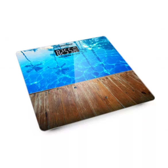 Esperanza cântar digital de baie - design Waikiki, suprafață de sticlă, măsurare până la 150 kg, cu ecran LCD - EBS011