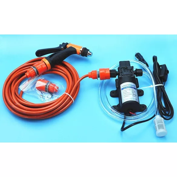 Pompa auto portabilă 12V cu pulverizator și furtun / spălător cu presiune înaltă