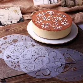   Accesoriu pentru decorarea torturilor, șablon pentru decorare tort (4 modele)