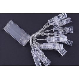 Suport foto cu cleme, ghirlandă luminoasă cu cleme