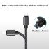Extra cablu de date și încărcare rapidă USB Lightning pentru iPhone, rezistent, 1 metru