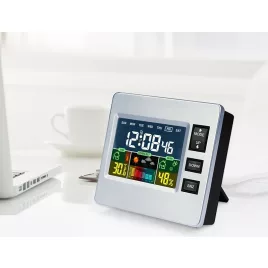   Stație meteo și ceas de masă cu ecran LCD multifuncțional