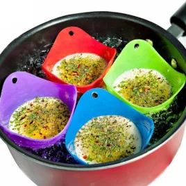   Formă din silicon pentru ouă prăjite/fierte, set 2 bucăți