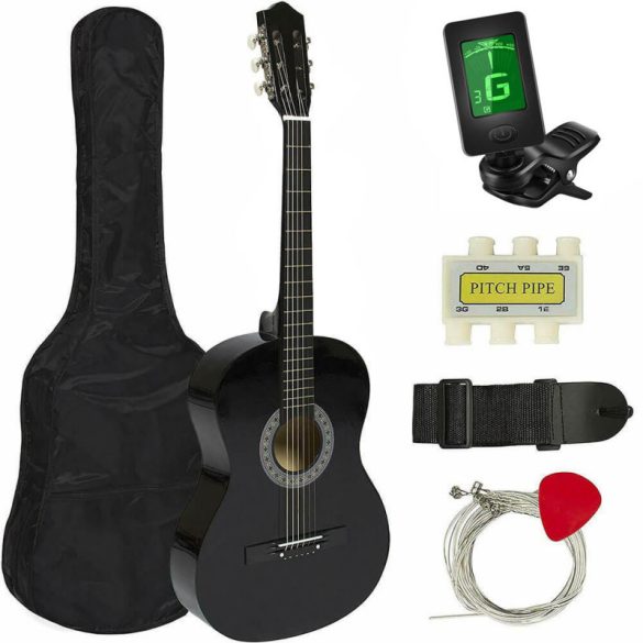Set chitară acustică pentru începători, cu tuner cadou