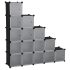 Set de cuburi de depozitare combinabile 15 buc, negru