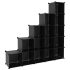 Set de cuburi de depozitare combinabile 15 buc, negru