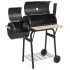 Grătar și afumător BBQ 2în1 pe cărbune