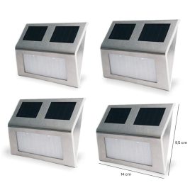 4 lampi solare de exterior montate pe perete