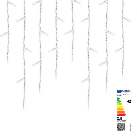 Cortină luminoasă cu țurțuri LED în 2 dimensiuni, alb rece-230 LED-uri