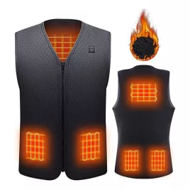 Amaz Lux vestă neagră unisex încălzită EU/4XL
