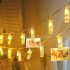 Suport foto cu cleme, ghirlandă luminoasă cu cleme, alb