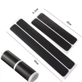   Folie Protectoare Antiusură din Carbon 3D pentru Praguri Uși (4 buc)
