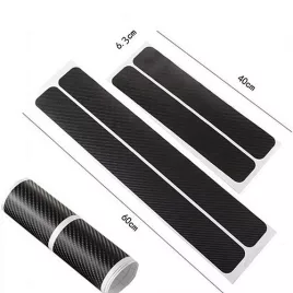   Folie Protectoare Antiusură din Carbon 3D pentru Praguri Uși (4 buc)