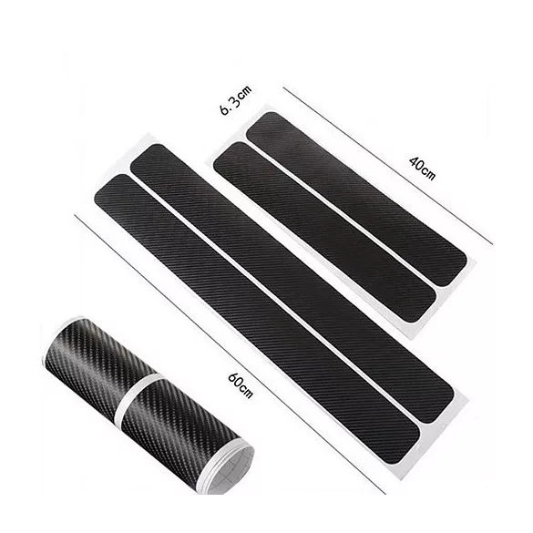 Folie Protectoare Antiusură din Carbon 3D pentru Praguri Uși (4 buc)