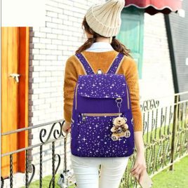 Set ghiozdan mov cu stele