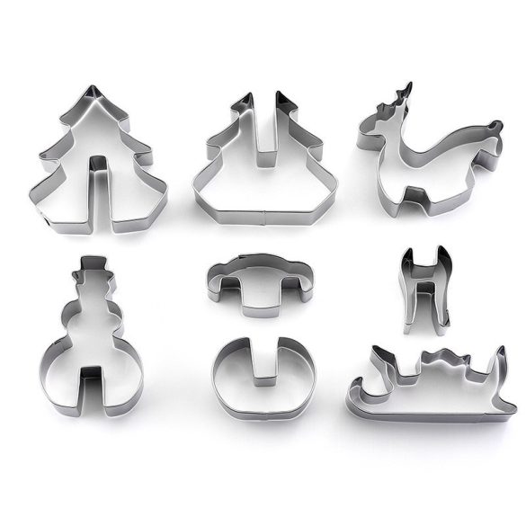 Set 8 forme 3D pentru prăjituri de Crăciun