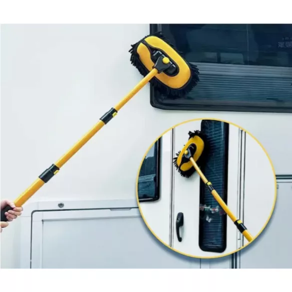 Perie auto pentru spălare cu blană moale și mâner telescopic
