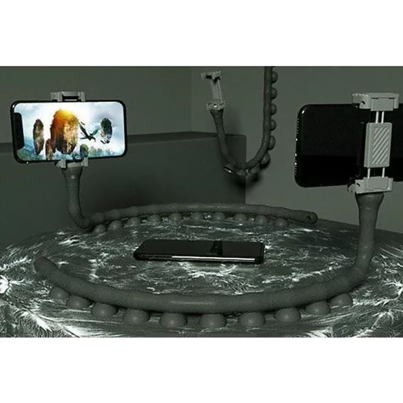 Suport telefon cu ventuză, flexibil ca un vierme