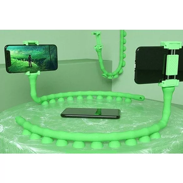 Suport telefon cu ventuză, flexibil ca un vierme