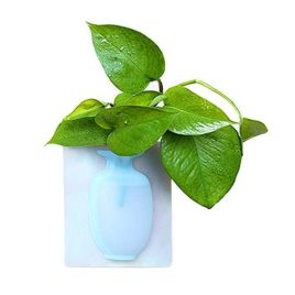 Vază de perete din silicon autoadezivă, roz