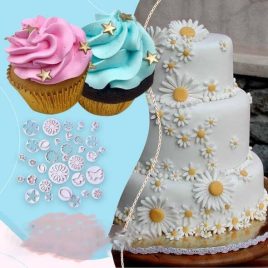 Set decorare tort, formă fondant pentru tort (33 buc)