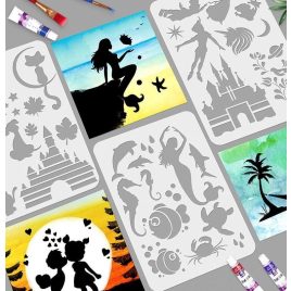 Șablon pictură siluetă, stencil (16 buc.)