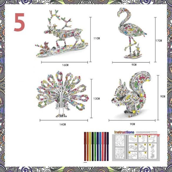 Puzzle 3D de colorat