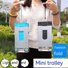   Mini cărucior pliabil cu roți pentru bagaje și sacoșe de cumpărături