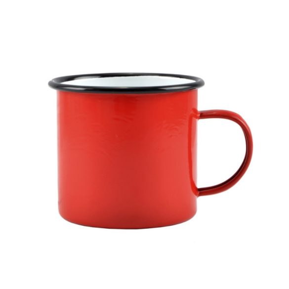 Cană emailată 9 cm 450 ml roșu-alb