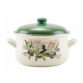 Oliva Oală emailată 22 cm+capac