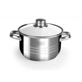 Oală din inox 28cm + capac de sticlă 8,5 litri