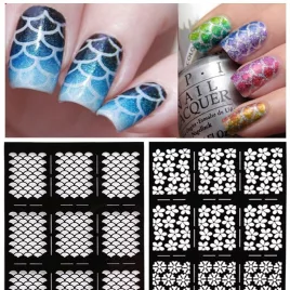 Șablon autocolant pentru decorarea unghiilor