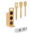 Suport magnetic pentru condimente - set de ustensile din bambus (7 piese - 80 x 135 x 275 mm)