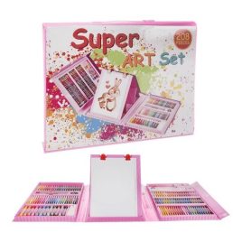 Set de artist în geantă roz, 208 piese