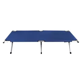   Pat de teren, pat de tabără, pat de camping, albastru închis