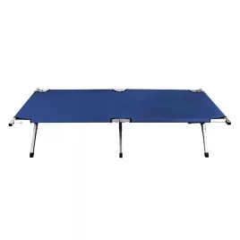   Pat de teren, pat de tabără, pat de camping, albastru închis