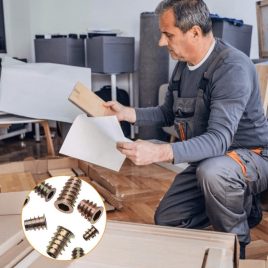 Set de piulițe filetate pentru mobilier din lemn (230 buc)