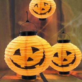 Lampion solar dovleac de Halloween - 20 cm