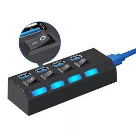 Hub USB cu 4 porturi și comutatoare
