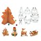 Set 3D forme pentru tăiat prăjituri de Crăciun - brad, om de zăpadă (8 piese)