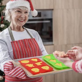   Formă de copt din silicon de Crăciun (25,5 × 16,5 × 3 cm)
