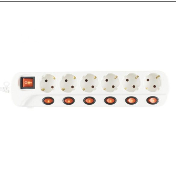 Somogyi Home Prelungitor cu întrerupător (NVK 06K-3/WH/1,5)