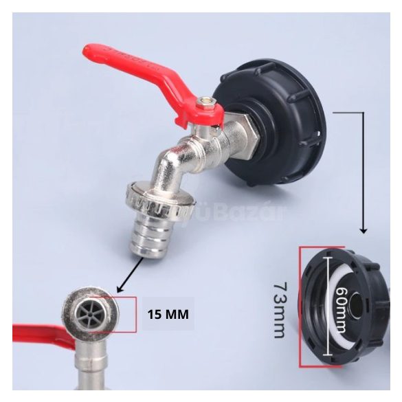 Adaptor rezervor IBC pentru rezervor S60 × 6