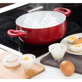 Formă din silicon pentru fiert ouă - set de 6 bucăți