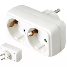 Distribuitor de rețea, 2 prize cu împământare