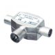 Distribuitor coaxial, 1 mufă - 2 prize, metalic