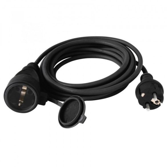 Prelungitor, negru, 10m, cauciucat, 3x1,5mm²